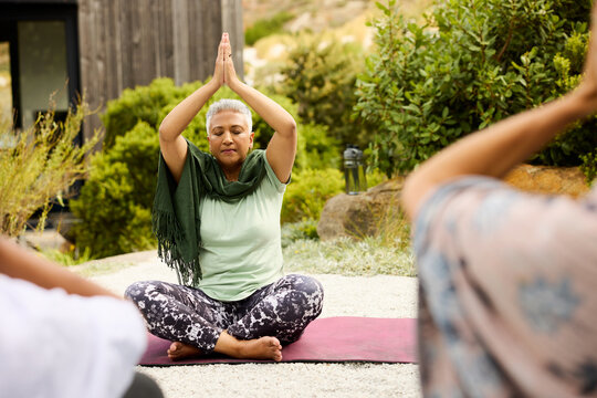Yoga Practice in a Garden During the Day