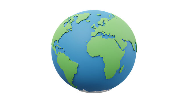 3d icon of a 3d render of planet earth isolated on transparent background
