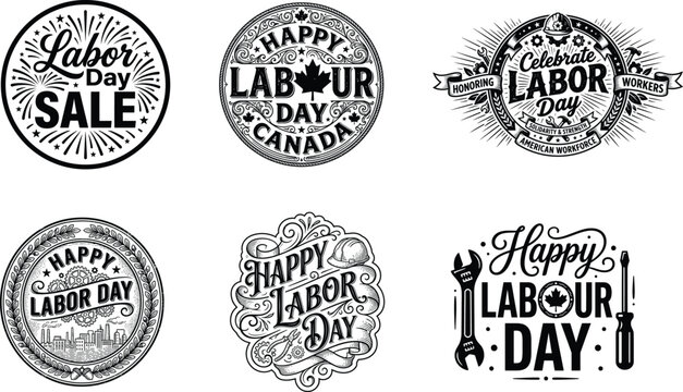 Labor Day Graphic Elements Collection for Marketing and Advertising