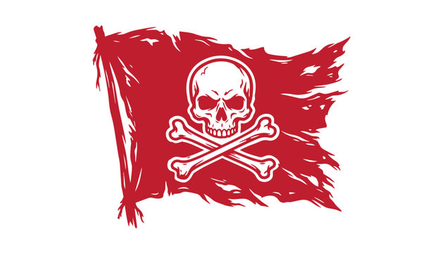 Pirate Flag Skull and Crossbones Silhouette Icon