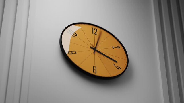 Clock hands moving in fast motion, time flying by quickly, fast-forward effect
