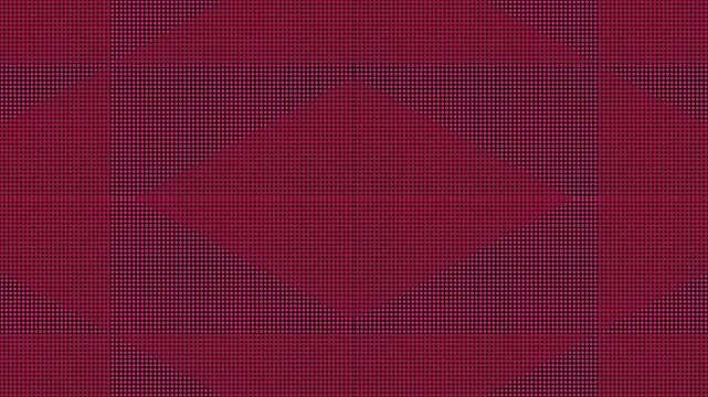 Modern seamless animation with red halftone dots creating a bold geometric diamond composition.