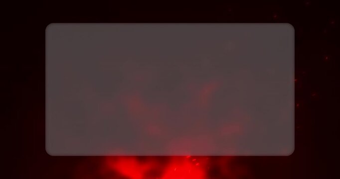 Bright red flames burst under a frosted glass plate in dark space. Fiery embers dance dynamically behind the elegant modern mockup.