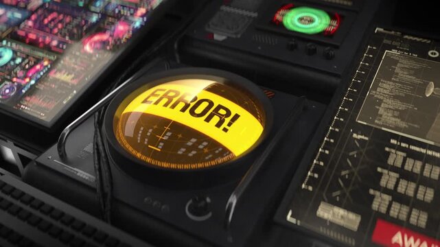Military air defense system displaying corrupted data, operational failure
