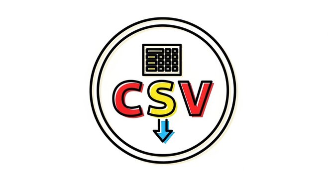 csv file icon, spreadsheet symbol