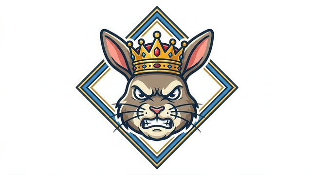 angry rabbit king logo