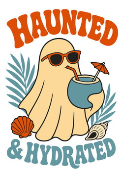 Haunted Ghost Enjoying A Tropical Cocktail