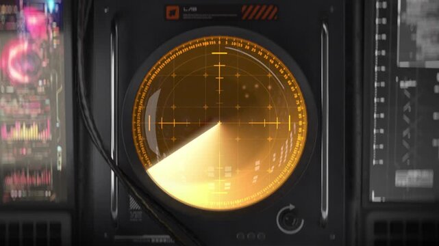 Integrated air defense control center detecting aerial threats with radar system