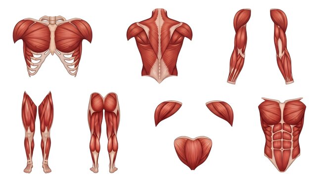 Detailed human muscle group vector set