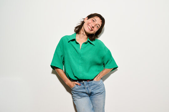 Direct flash Portrait of Woman 