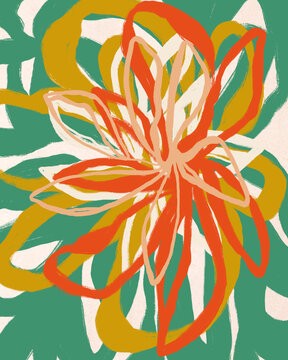 Abstract Layered Floral Design
