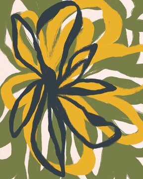 Abstract Layered Floral Design