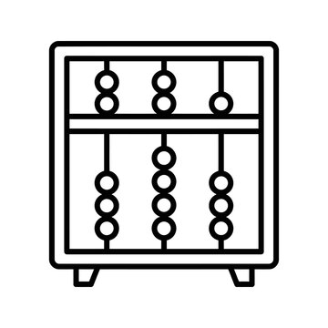 Traditional abacus icon for mathematics and accounting education tool.