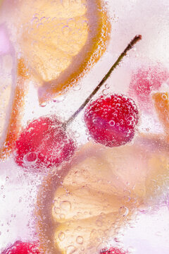 A glass with fruit