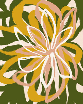Abstract Layered Floral Design