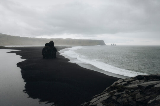 Reynisdrangar Sea Stacks at Black Sand Beach