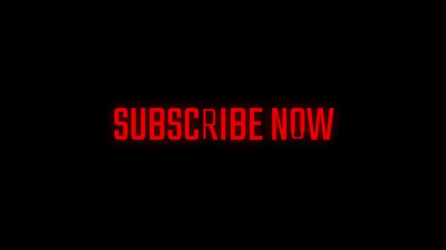 Subscribe Now Text Animation with Glitch Effect for YouTube Channel Promotion