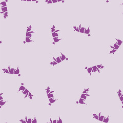 hampshire pig breed glyph vector seamless pattern. hampshire pig breed thin illustration © sevector