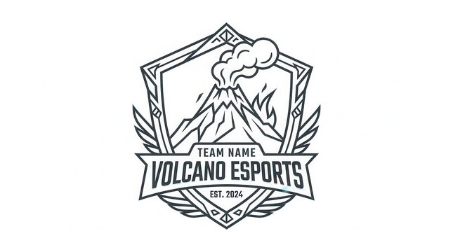 volcano esports team logo, gaming emblem