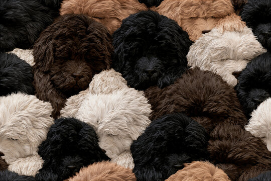 Seamless 2.5D Newfoundland Puppy Pattern