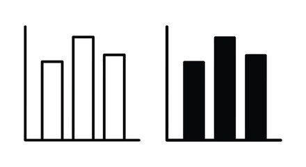 Obraz premium Bar Graphs With Varying Heights Black And White Line Art Illustration