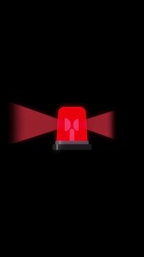 rotating red emergency beacon light or siren with light path and glowing in alpha channel transparent background for show danger, crisis, urgency and alert people go for safety or be careful