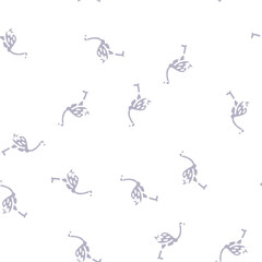 Obraz premium ostrich bird glyph vector seamless pattern. ostrich bird signthin illustration
