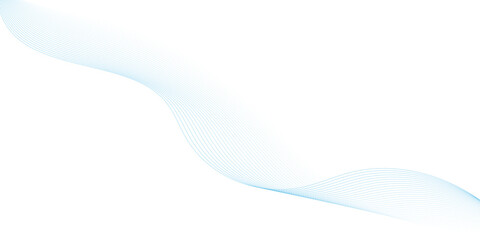 Fototapeta premium Abstract blue wave line background for corporate business banner template, abstract corporate technology background template, soft gradient flowing wavy smoke lines isolated on transparent background.
