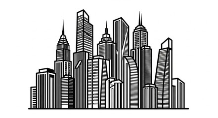 Fototapeta premium Modern Skyline Cityscape Illustration