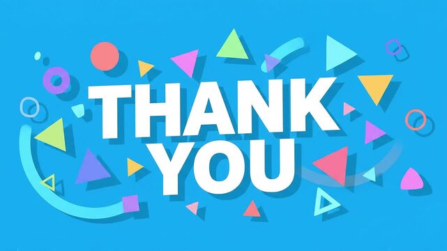 Minimal animated "Thank You" typography with bold white text on a blue background, ideal for presentations, social media, business, YouTube, and appreciation messages.