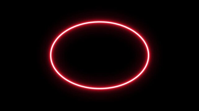 neon circle frame border pulsing and flicker lighting animation 4k.