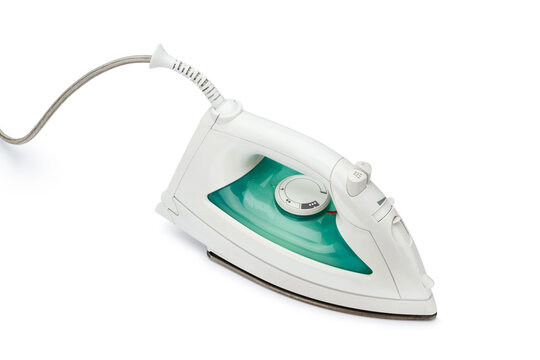Modern electric iron, isolated on white background.