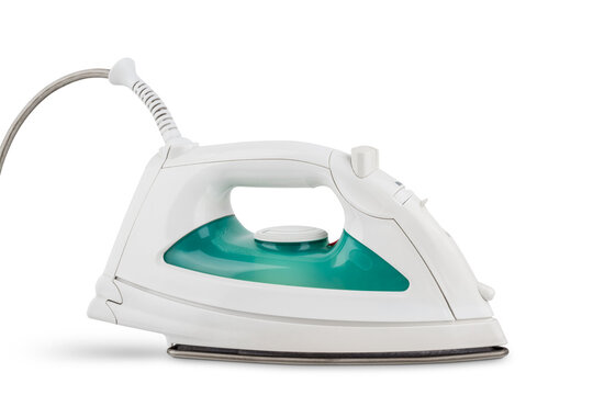 Modern electric iron, isolated on white background.