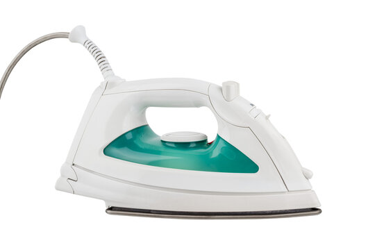 Modern electric iron, isolated on transparent background. PNG Image.