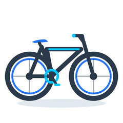 Fototapeta premium Flat Bicycle Vector Icon, Modern Bike Sport and Eco Transportation Illustration Isolated on Transparent Background 