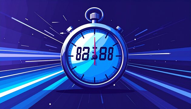 Digital clock with futuristic neon time display.