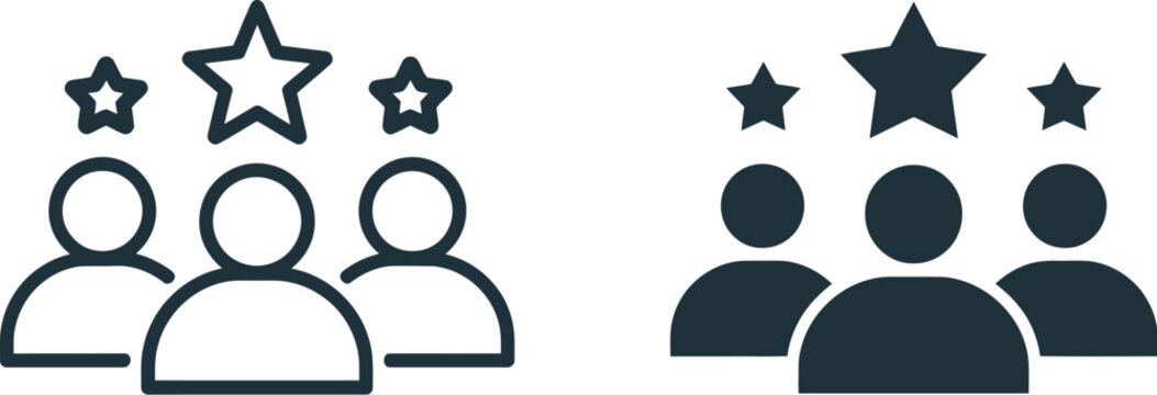Customer experience icon featuring user satisfaction symbol for client engagement, service quality, feedback, and business relationship management.