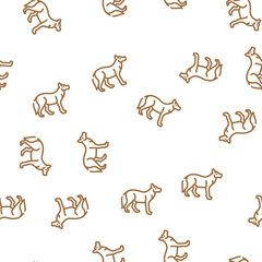 Obraz premium wolf animal vector seamless pattern wolf animal sign illustration