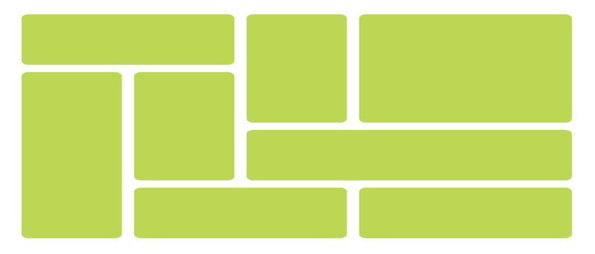 Modern abstract green geometric rectangle layout template set vector illustration isolated on white background for web and design.