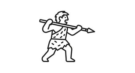 Obraz premium Prehistoric Hunter Illustration
