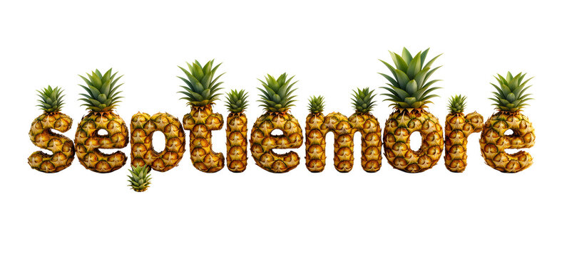 Texto del mes de Septiembre en estilo y textura de pi&ntilde;a