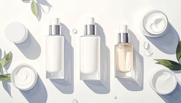 Natural skincare products with essential oils and herbs.