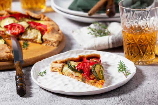 Whole Wheat Vegetable Galette with Zucchini, Tomatoes and Wine