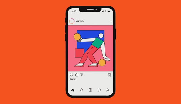 Tennis player serving on court illustration. Dynamic sports athlete action vector for mobile app design and social media posts.