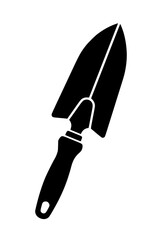Fototapeta premium garden trowel silhouette vector illustration isolated on white background