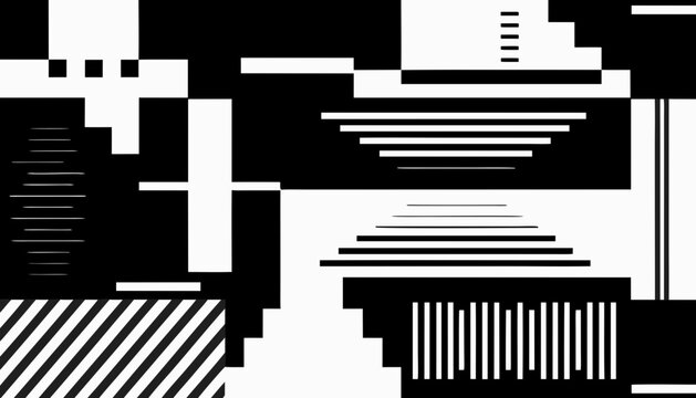 Abstract brutalist architecture composition with geometric shapes and bold lines. Modern minimalist design layout for urban development and corpora...