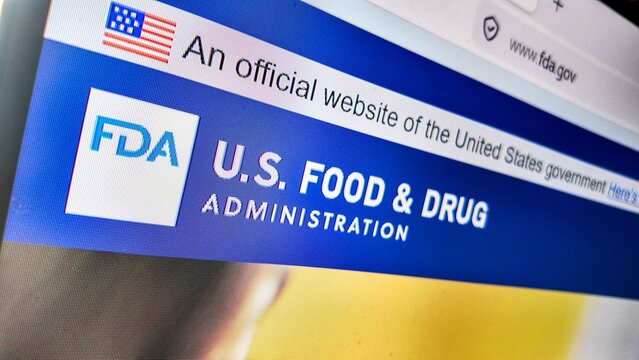 a computer screen with US Food & Drug administration website displayed...