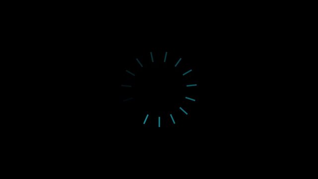 Loading Circle, video. Download progress, preloaded animation web design template, interface buffering upload.Loading gray icon on Black background.