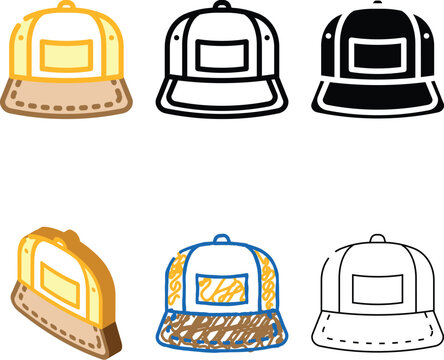 baseball cap streetwear cloth fashion styleset color icon vector. baseball cap streetwear cloth fashion sign. isolated symbol illustration
