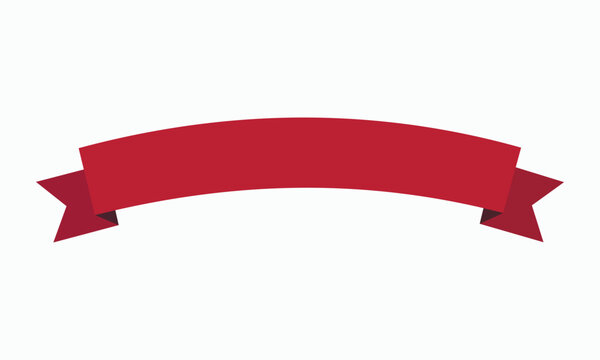 Red wavy ribbon banner vector graphic illustration, isolated on white background, design element for presentations, websites, and marketing materials.